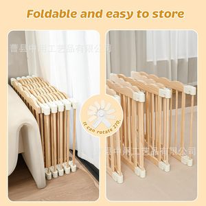 Corralito de madera para bebés, madera maciza, 120x180cm, valla de seguridad para niños pequeños, área de gateo, uso doméstico - Product Image 4