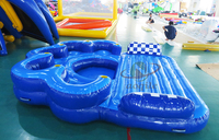 Équipement d'amusement aquatique gonflable personnalisé Bateau plate-forme d'île flottante gonflable multijoueur