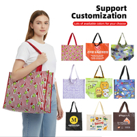 Tas Tote Promosi Tahan Air Ramah Lingkungan dari Bahan PP Woven, Dapat Digunakan Kembali, Biodegradable, dengan Logo Custom, Pegangan Ganda, Ukuran Sesuai Pesanan, Terbuat dari Bahan Daur Ulang
