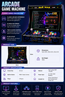 Machine d'arcade de table avec écran HD 22 pouces, 2 joueurs, des milliers de jeux rétro intégrés, 110V 240V, unité de jeu vidéo pour bar, directement de l'usine