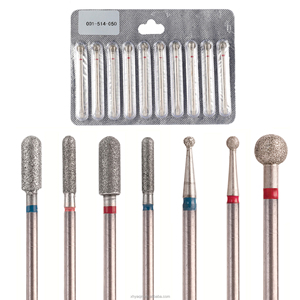 Bộ 10 mũi khoan kim cương đóng gói dạng vỉ, mũi khoan móng tay kim cương dùng cho làm móng tay và chân, điều trị chai sạn, làm sạch lớp biểu bì - Product Image 6