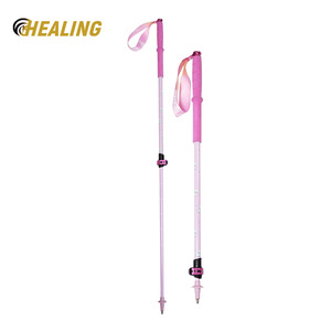 <b>Healing</b> Trekking Poles For Children <b>Pink</b> Ultralight Adjustable Hiking Sticks With Aluminum Alloy Tip - Product Image 1