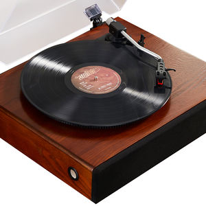 Tourne-disque vintage avec haut-parleurs externes Tourne-disque à entraînement par courroie 3 vitesses 3 tailles d'enregistrements Casque USB AUX <span class=keywords><strong>sans</strong></span> <span class=keywords><strong>fil</strong></span> - Product Image 3