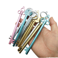 Stylo signature rétro créatif à base d'eau, stylo gel en forme de clé, mignon pour l'apprentissage, le bureau, largeur d'écriture de 0,5 mm, article cadeau en plastique