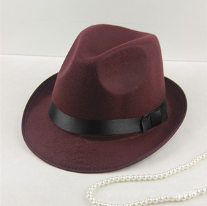 Nouveau chapeau haut de forme de haute qualité personnalisé Bowknit chapeau Fedora à bord court - Product Image 6