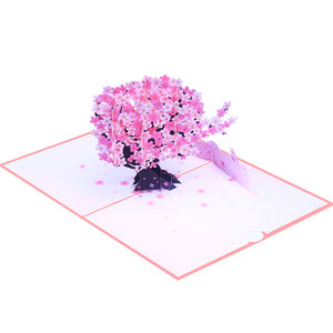 Tarjetas de Felicitación 3D Personalizadas para el Día de San Valentín, Confesiones <span class=keywords><strong>Románticas</strong></span>, Árbol de Flores de Cerezo 3D para Boda, Tarjeta de Felicitación con Flores de Rosa - Product Image 5