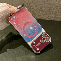 Coque de téléphone magnétique à paillettes dégradées en forme d'étoile pour iPhone 18 Pro Max 17 16 15, antichoc avec protection d'objectif plaqué