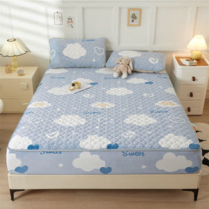 Warm Fluffy <strong>Fitted</strong> Velvet Bed <strong>Sheet</strong> Anti-Dust Mite <strong>Fleece</strong> Flannel Bed Cover Mattress Protector Anti-Bacteria Anti-Pull Features - Product Image 2