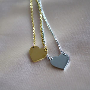 Fábrica al por mayor de acero inoxidable plata oro amor corazón Collar personalizado grabado Logo nombre corazón encanto collar - Product Image 3