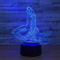 Tortue 3D veilleuse tortues de mer LED coloré chambre lampe de chevet bébé dormir nuit lampe USB étrange lampe pour enfants cadeau