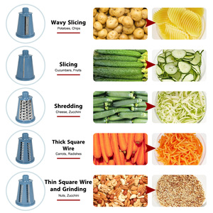 Hướng dẫn sử dụng <span class=keywords><strong>ROTARY</strong></span> pho mát vắt tay Vòng TUMBLING hộp Shredder trống đa chức năng trái cây và rau cắt với xử lý - Product Image 3