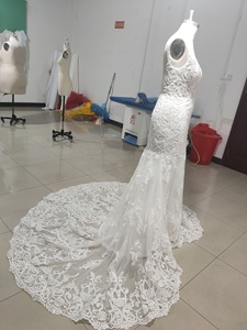 Robe de mariée à bretelles Spaghetti transparentes, avec appliques perlées, Corset transparent <span class=keywords><strong>Sexy</strong></span>, tenue de mariée, trompette, <span class=keywords><strong>Photo</strong></span> réelle - Product Image 3