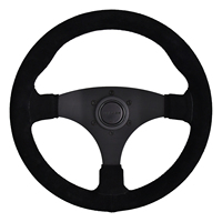 Volant de course universel en daim 330 mm, 3 branches, noir mat, volant sport pour course, drift, simulateur de voiture
