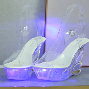 Sandalias de 10cm, <span class=keywords><strong>zapatos</strong></span> de <span class=keywords><strong>baile</strong></span> en barra luminosos transparentes para <span class=keywords><strong>mujer</strong></span>, <span class=keywords><strong>zapatos</strong></span> de <span class=keywords><strong>baile</strong></span> de Stripper para fiesta y Club para <span class=keywords><strong>mujer</strong></span> - Product Image 2