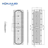 Module d'éclairage routier extérieur LED 84 perles P45 degrés, éclairage routier 3030 PC IP65, module d'éclairage de rue à motif ovale, PC plan-convexe