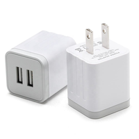 Chargeur USB 10W 5V2.1A à double port, adaptateur secteur compact pour téléphone portable, charge rapide, prise US, pour smartphone, voyage