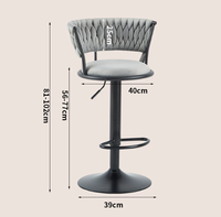 Tabouret de bar pivotant moderne de luxe avec structure en fer durable et assise en velours vintage pour hôtel, salon, usage commercial en promotion