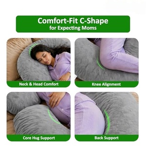 Almohada de Embarazo en Forma de C, con Soporte para la Espalda, Cubierta de Terciopelo Suave y Cómoda, Almohada de Maternidad para Todo el Cuerpo - Product Image 4