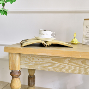 Table d'appoint décorative en bois massif INNOVA HOME, design européen moderne, table basse de style farmhouse pour salon, style naturel - Product Image 6