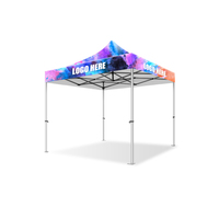 Tente pliable en aluminium avec parois, pour exposition, cadre robuste, facile à installer, imperméable, logo personnalisé, publicité extérieure, 3x3m