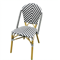 Ensemble de table et chaises de salle à manger en aluminium de style français pour hôtel, restaurant, café, pâtisserie