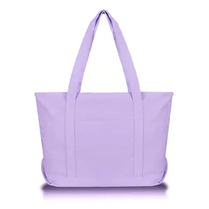 Wholesale Women Canvas Shoulder Handbag Large Capacity Shopping Bags Travel Beach Cotton Canvas Tote Bag