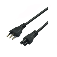 Câble d'alimentation CA italien à 3 broches, 10 ampères, 250 volts CA, prise de type L vers câble C13/C8/C5 pour ordinateur, ordinateur portable et plus encore