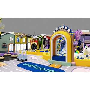 Aire de jeux intérieure en plastique attrayante pour week-end en famille, aire de jeux commerciale personnalisée pour enfants de maternelle, maison de jeu - Product Image 1