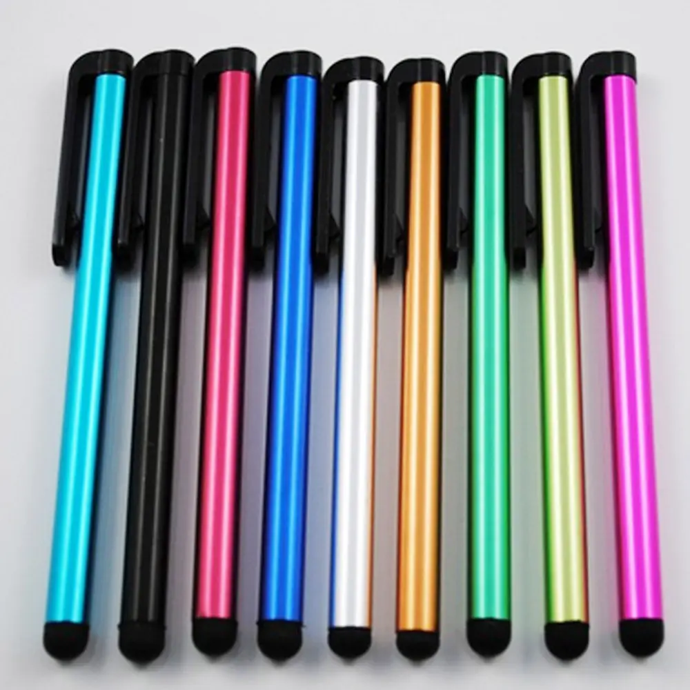 100個/ロット静電容量式タッチスクリーンスタイラスペン (iPhone用) IPad IPod Touch Suit for Other Smart Phone Tablet Metal Stylus Pencil