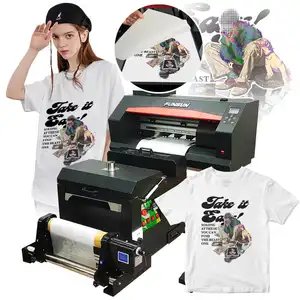 Funsun 30cmDTFプリンターTシャツテキスタイル印刷機ヒートペットフィルムDTFプリンター、エプソン用XP600プリントヘッド付き