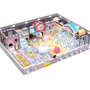 Ensemble de jeux d'intérieur, système de jeu interactif, structures de jeux souples, mur d'escalade pour enfants avec piscine à balles, toboggans, carrousel - Product Image 3