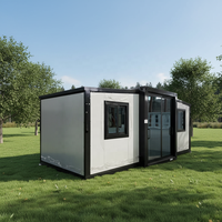 Villa Conteneur Moderne de Luxe 20 pieds Pliable Extensible Étanche Insonorisée Isolée Anti-ouragan en Panneaux Sandwich d'Acier