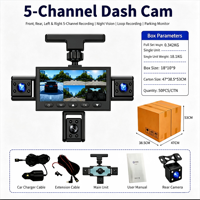 Cámara para Tablero de 5 Canales 4K, Grabadora de Vehículos con Visión de 360 Grados, Visión Nocturna y Monitoreo de Estacionamiento para la Seguridad del Automóvil