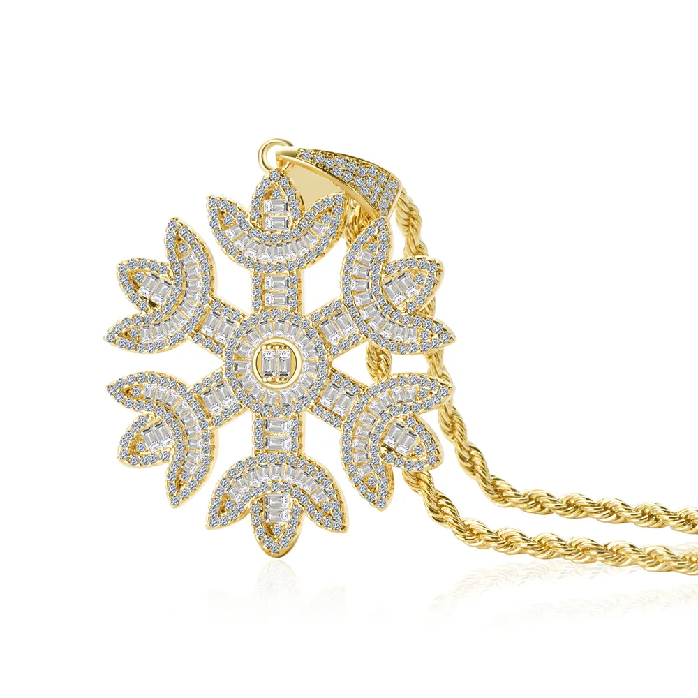 LIFTJOYS Twist Chain Snowflake Pendant Necklace Charm Cubic Zircon Decoration Women Fashion Jewelry Girl Party