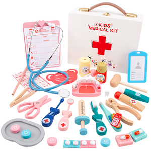 Jeu de rôle éducatif préscolaire First Aid en bois pour <span class=keywords><strong>dentiste</strong></span> médical Boxs Kit Valise Set Doctor Toys For Kids - Product Image 1