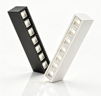 Suspension linéaire LED en aluminium rectangulaire pour bureau, lampe de plafond intérieure avec 3 températures de couleur (3CCT) et interrupteur DIP orientable