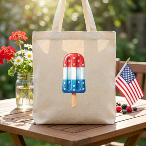 Borsa Tote Personalizzata in Cotone 100% Resistente con Stampa Bandiera <span class=keywords><strong>USA</strong></span> a Stelle, Ecologica e Riutilizzabile, con Logo per il Giorno dell'Indipendenza - Product Image 1