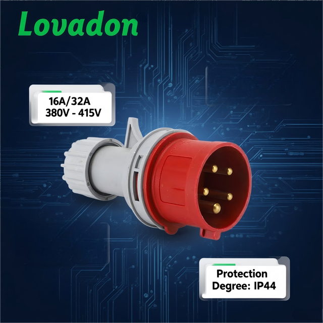 16 32 Amp 5 Pin IP44 Hospital Use Electrical Plug and Socket 380-415V LTH-015 Industrial Male Female