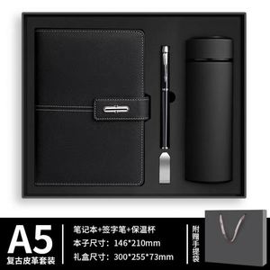Wholesale Promotional Thermos Cup Luxury Notebook <b>Journal</b> for Gift Custom Leather Business Diary Gift Set With Pen and Bottle - Product Image 6
