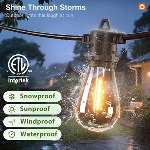 Addlon Guirnalda de Luces LED para Exteriores de 150 Pies, con Control Remoto, Regulable, Impermeable, Temporizador, 3 Modos, Bombillas Edison Blanco Cálido, Estilo Retro - Product Image 4