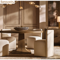 Buffet moderne en bois massif chêne clair à 4 portes, meuble de salle à manger pour hôtel, armoire de rangement