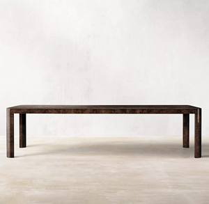 Mesa de comedor redonda de madera maciza de país americano RH, mesa rectangular de piel de Burl de árbol de pasta de troncos, mesa de comedor de seis roble personalizada para el hogar - Product Image 6