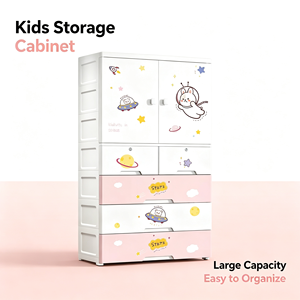 Armadio in Plastica per Bambini con Disegno Coniglietto, Mobile Multi-Cassetto per Vestiti e Giocattoli, per Camera da Letto e Soggiorno - Product Image 4
