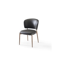 Chaise de salle à manger de luxe en cuir PU blanc avec quincaillerie en acier inoxydable pour mariage, événement, salon, maison
