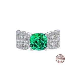 OEM tıknaz Plata 925 ayar gümüş erkekler ametist zirkon yüzük söz Hip Hop büyük kadınlar nişan düğün güzel zümrüt yüzük - Product Image 1