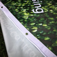 Bannière publicitaire extérieure imperméable opaque en vinyle PVC imprimé numériquement à l'encre éco-solvant personnalisée