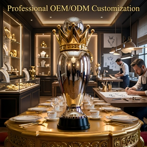 Trofeo Personalizado de Aleación de Zinc Chapado en Oro - Premio de Metal de Alta Gama con Corona Real - Product Image 2