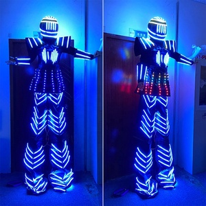 Disfraz de Robot con <span class=keywords><strong>Zancos</strong></span> y Luces LED para <span class=keywords><strong>Mujer</strong></span> | Traje con Casco Luminoso para Halloween, Cosplay, Escenario, DJ, Discoteca y Fiestas - Product Image 2