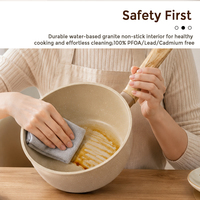 Set Peralatan Masak Granit Anti Lengket FLUXCHEF 12-Piece, Tahan Panas, Tahan Lama, Panci dan Wajan untuk Kompor Gas/Induksi, Ramah Lingkungan
