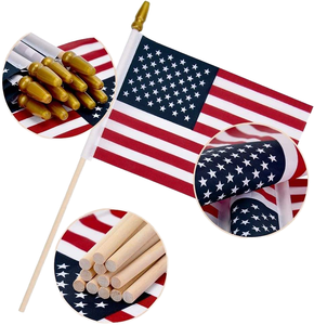 Vente en gros 14x21cm double face imprimé polyester mini agitant la main drapeaux motif personnalisé fanion style pour tous les pays nationaux - Product Image 1